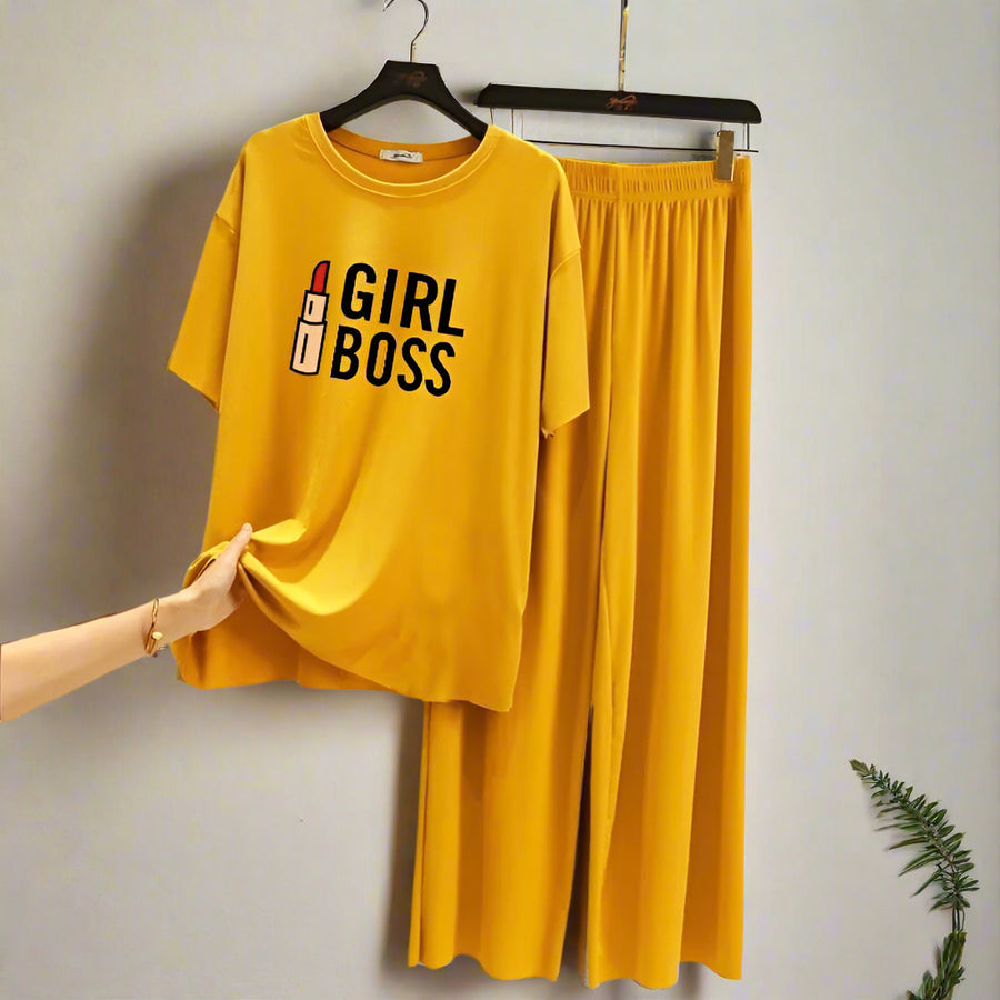 Girl Boss yellow Night wear