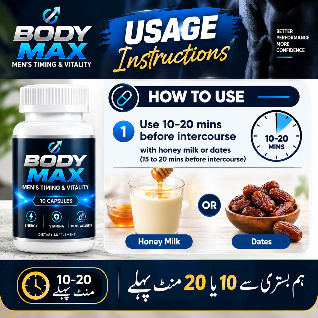 BODY MAX Timing Capsules - For Stamina | Improve Timing | Pennis Enlargement | Power | Confidence (15 Capsules) 100% ORGANIC