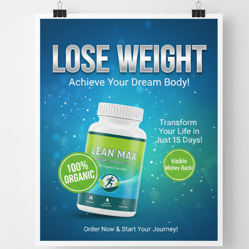 Lean Max Weight Loss Capsules (for Male & Female both) - 100% ORGANIC - Weight Loss Pills | Fat Burner (30 Capsules)