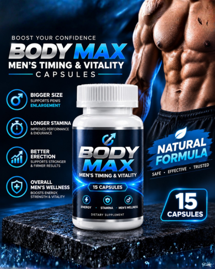 BODY MAX Timing Capsules - For Stamina | Improve Timing | Pennis Enlargement | Power | Confidence (15 Capsules) 100% ORGANIC