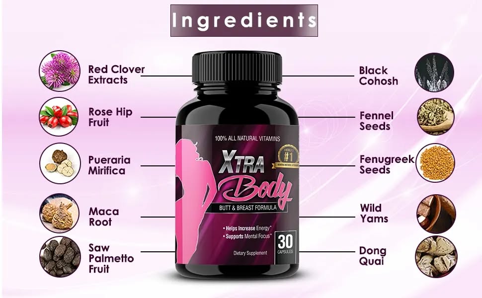 Hips and Breast Enlargement Capsules - 60 Capsules