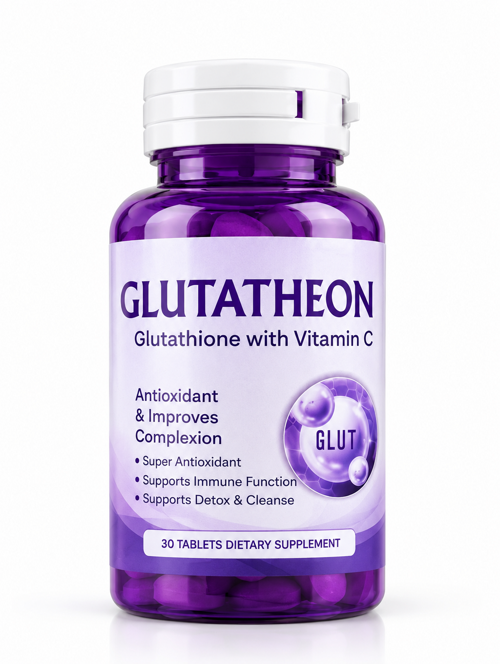 Body Whitening | Face Whitening -Glutathione with Vitamin C – Antioxidant Dietary Supplement, 30 Tablets